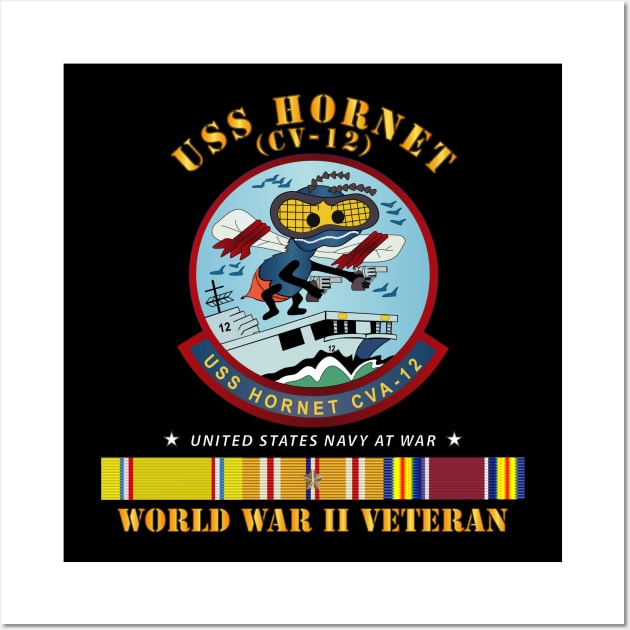 USS Hornet (CV-12) - WWII Veteran w PAC SVC Wall Art by twix123844